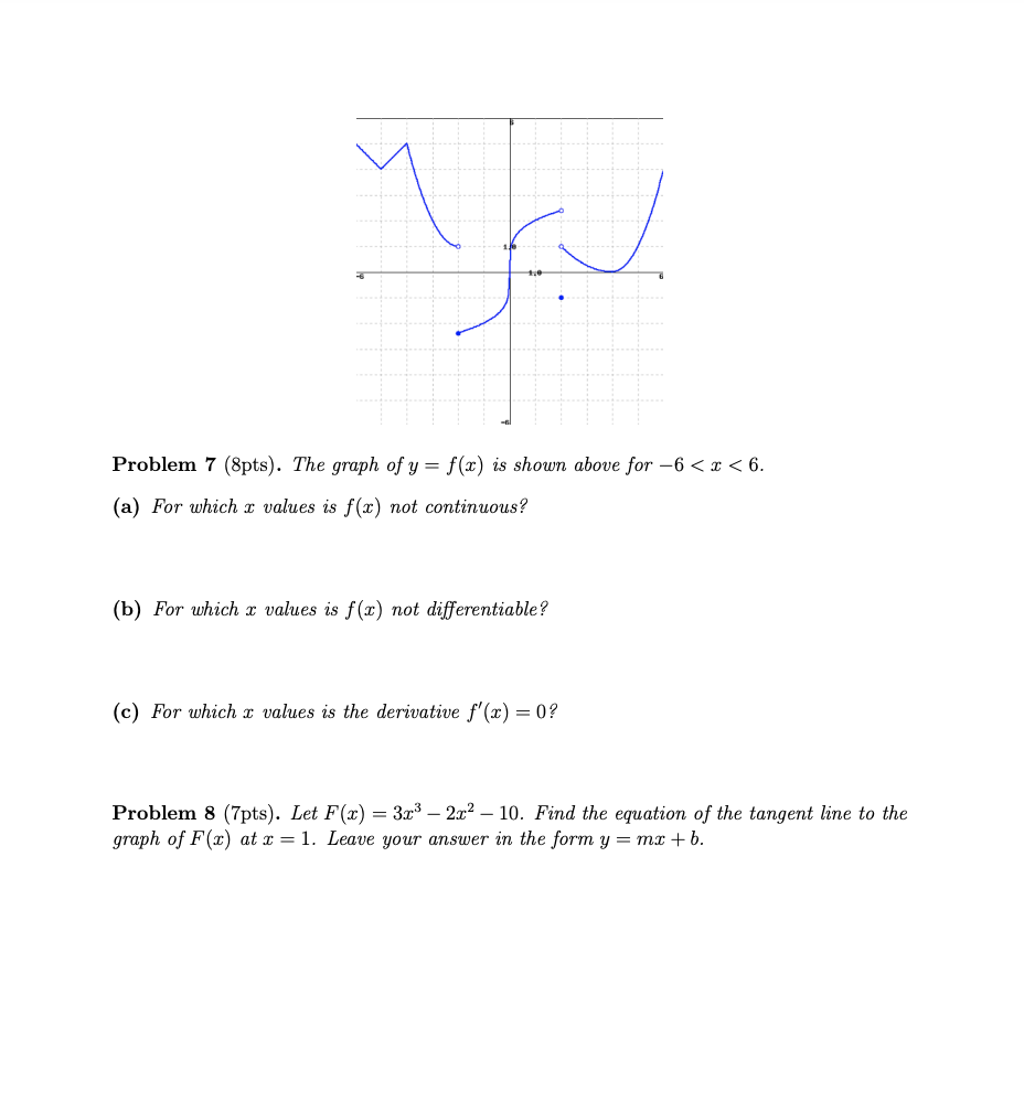 work for full credit. No calculators permitted on this exam. NAME: h(x