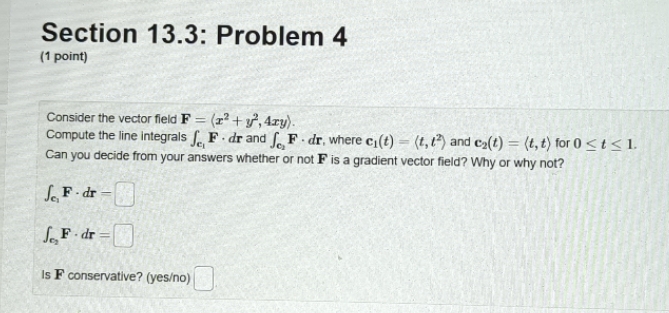  please explain Section 13.3: Problem 4 (1 point) Consider the vector
