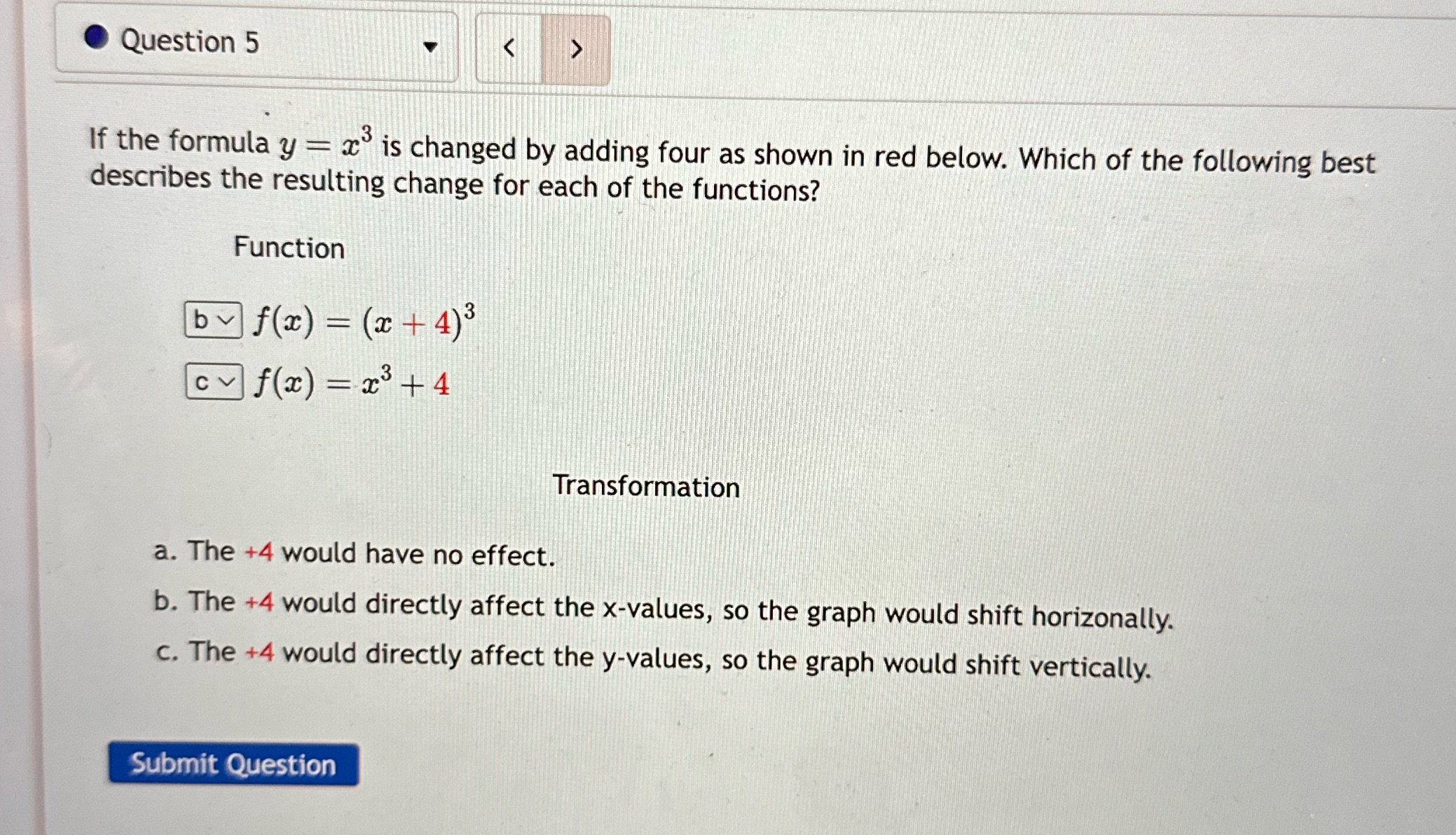adding four as shown in red below. Which of the following best