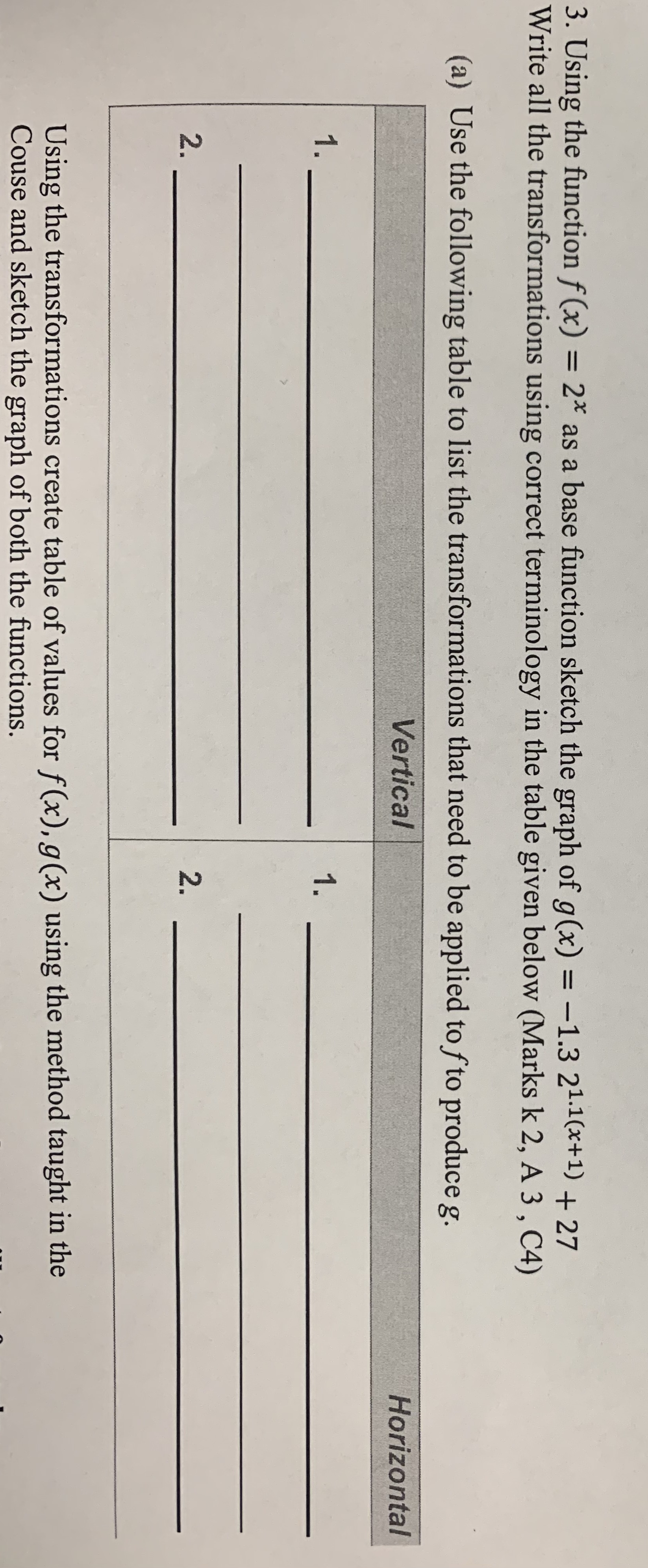  Using the function f(x)= 2^x as a base to sketch the