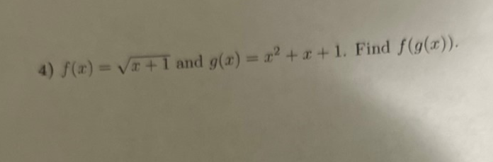 4) f (x) r: and g(r) = r2 + + L Find