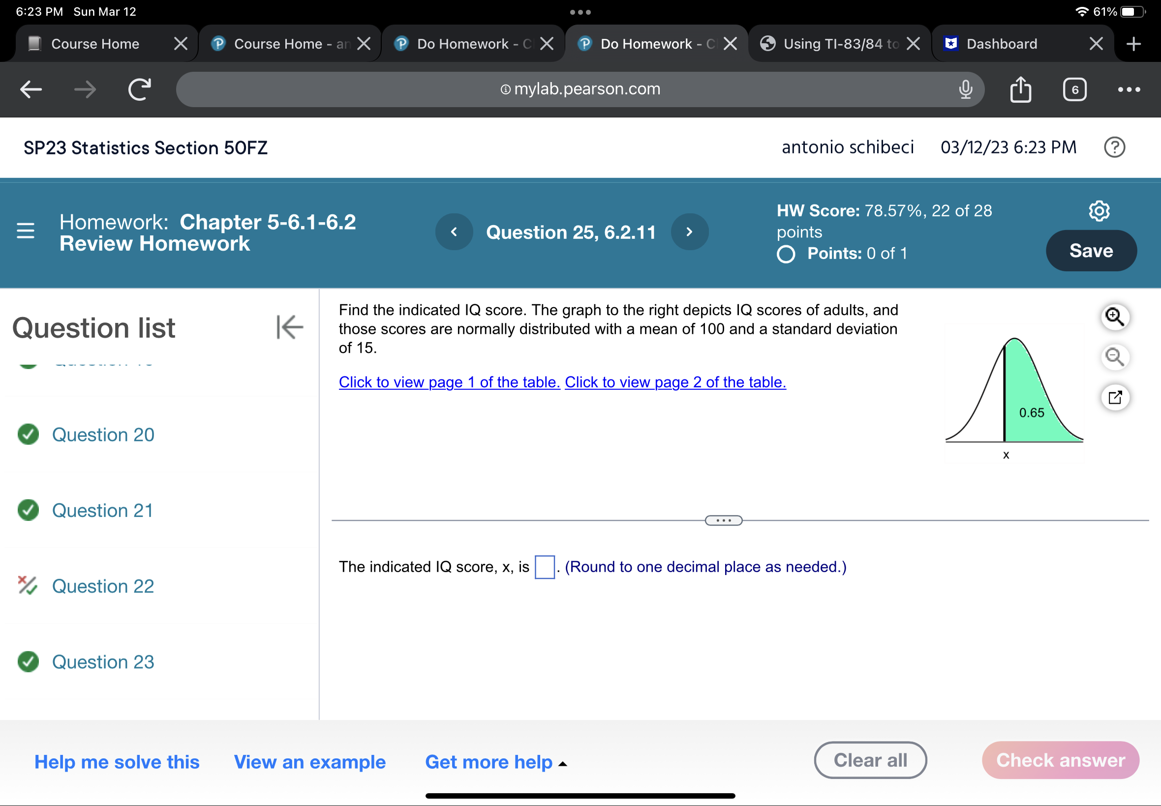  6:23 PM Sun Mar12 4? 61%- : Course Home X 1'