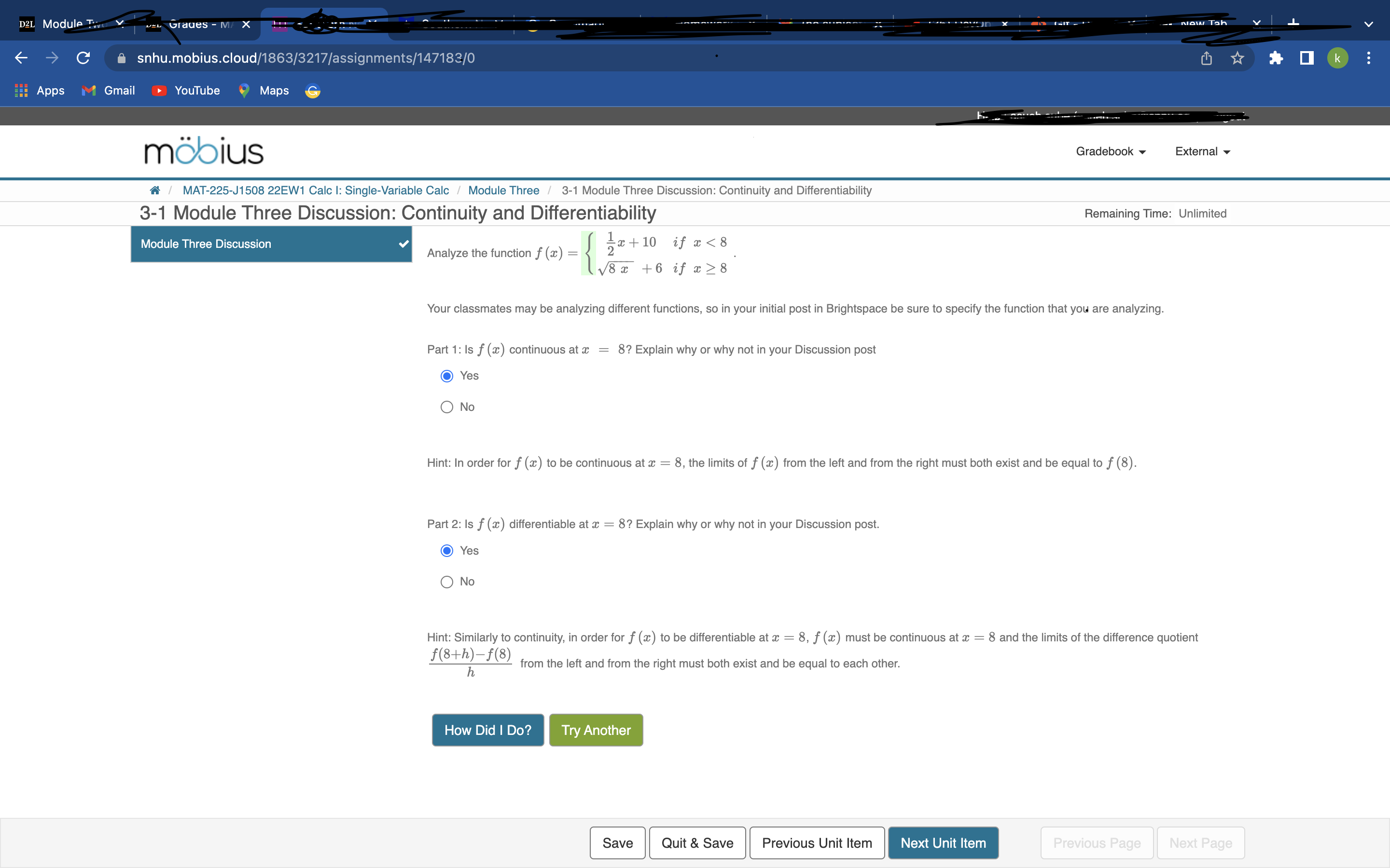  D2L Module Tive usL Grades - M/ X -- NOW Tah