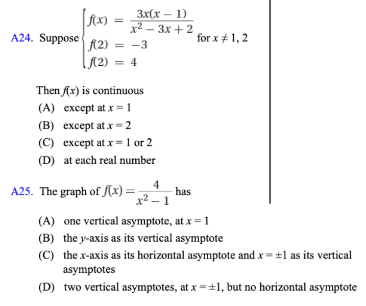- 1) x2 - 3x + 2 A24. Suppose A2) = -3