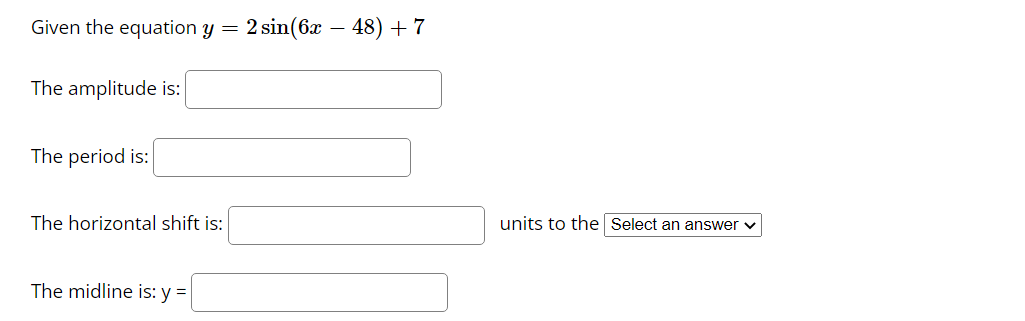 sin(ka:) + C' or y = A cos(k:c) + 0' whose graph