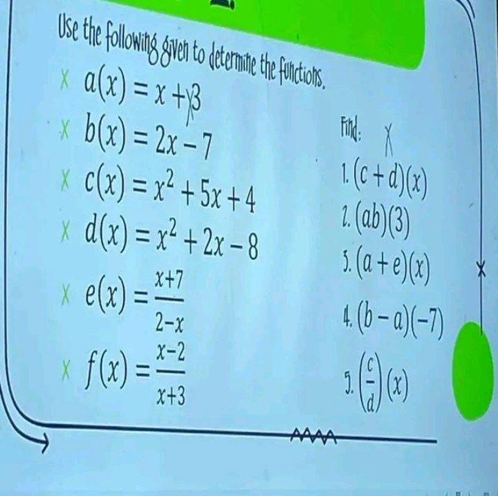 + d)(x) x c( x) = x + 5x+4 1. (ab) (
