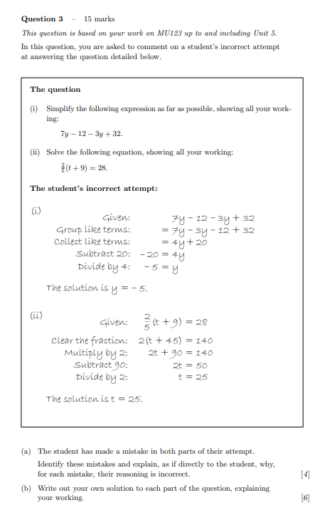 work on MU123 up to and including Unit 5. In this question,