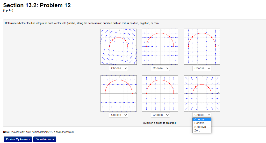 0 0. Without computing them, determine for the following vector fields F