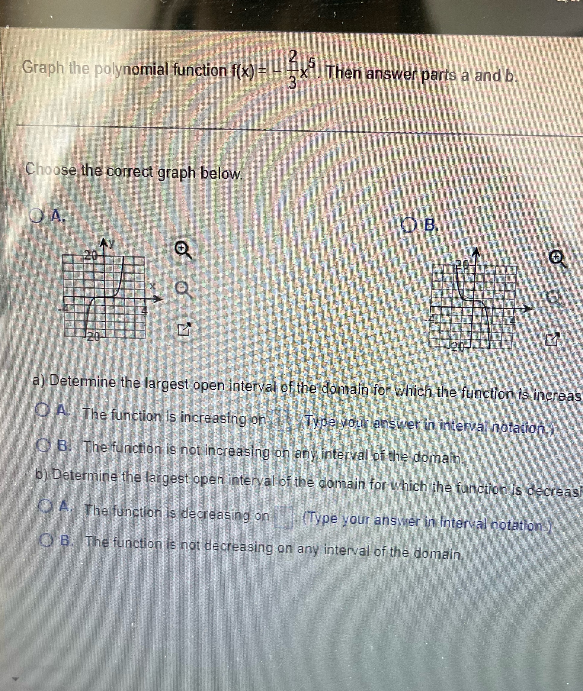 Graph the polynomial function f(x) = _ Then answer parts a
