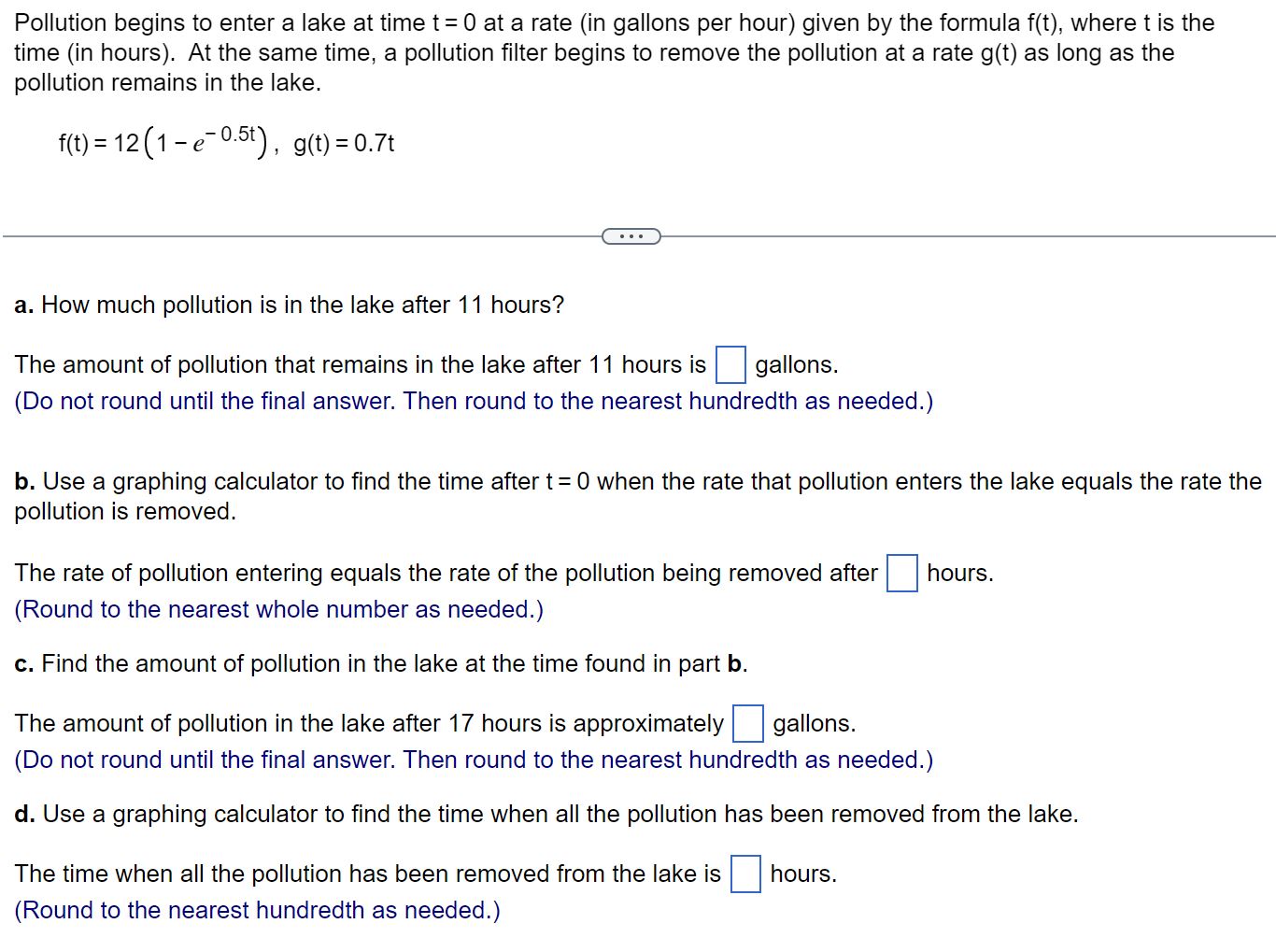 the pollutant at time t is given by P'(t)= 70t2 where t