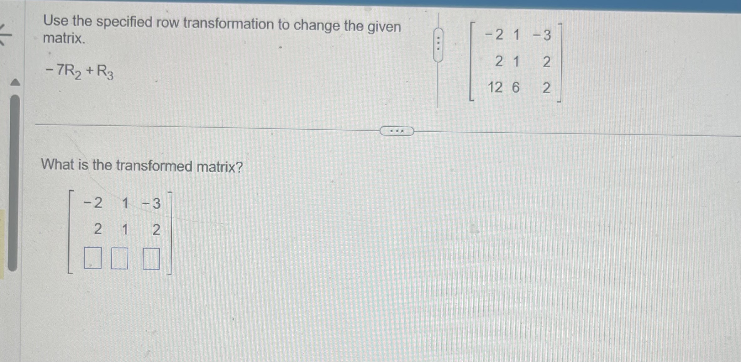 = 4 .. . The entries in the matrix are:Write the augmented
