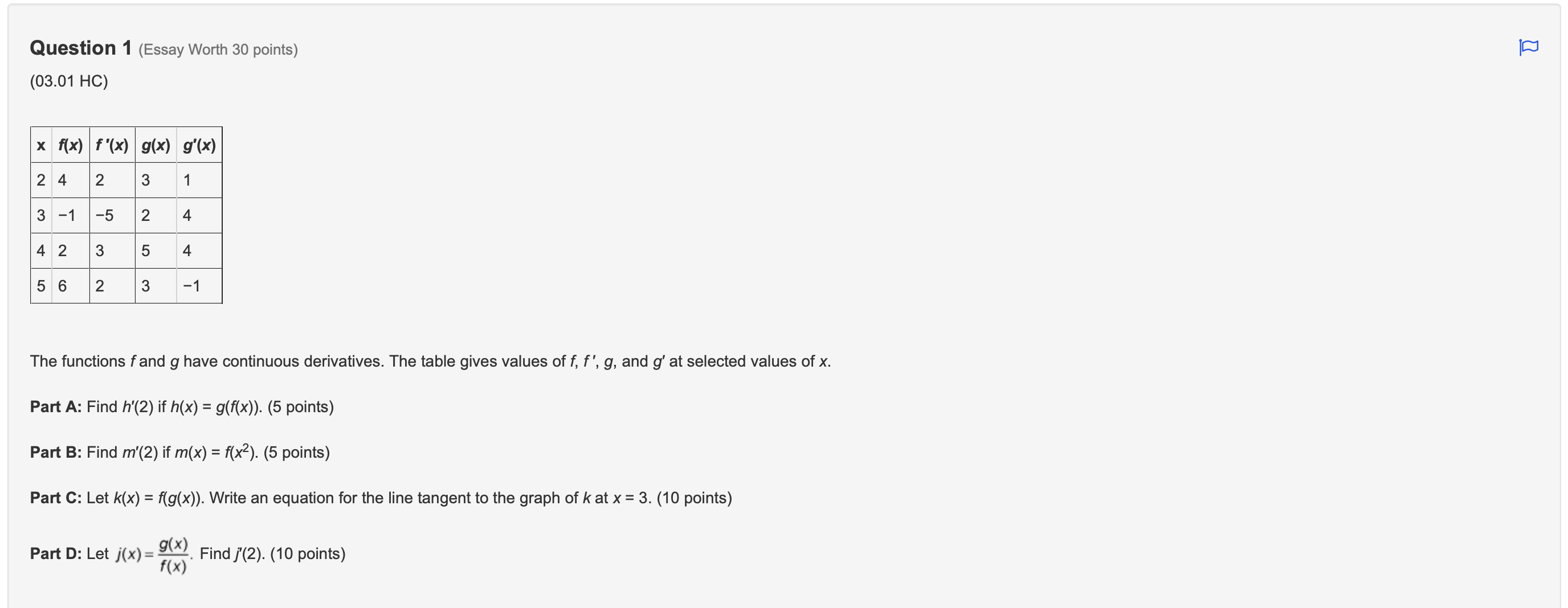 Procedures for Calculating Derivatives Segment: 103.07 Calculating Higher-Order Derivatives Segment: 1 Question