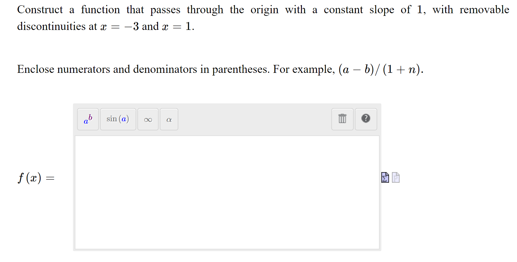  Construct a function that passes through the origin With a constant