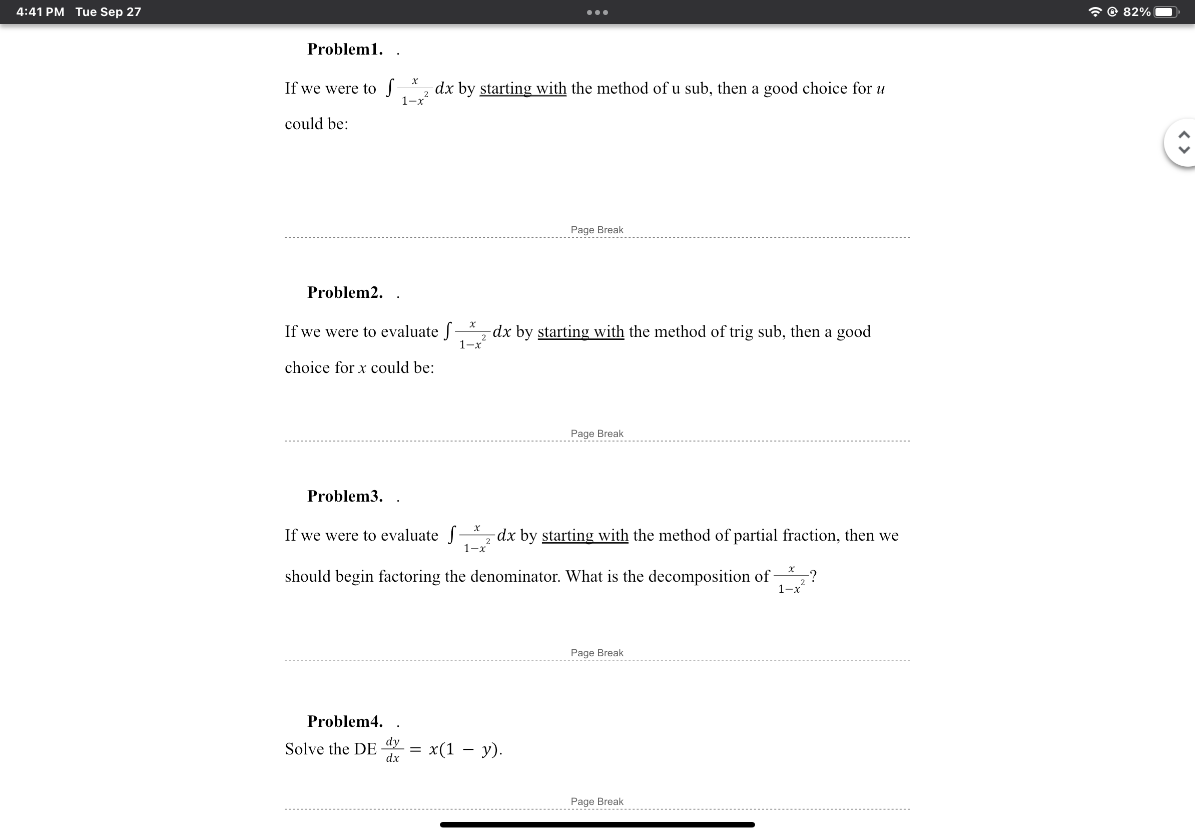 1 2 3 (F) (E dy (i) dy at 1 (ii dt