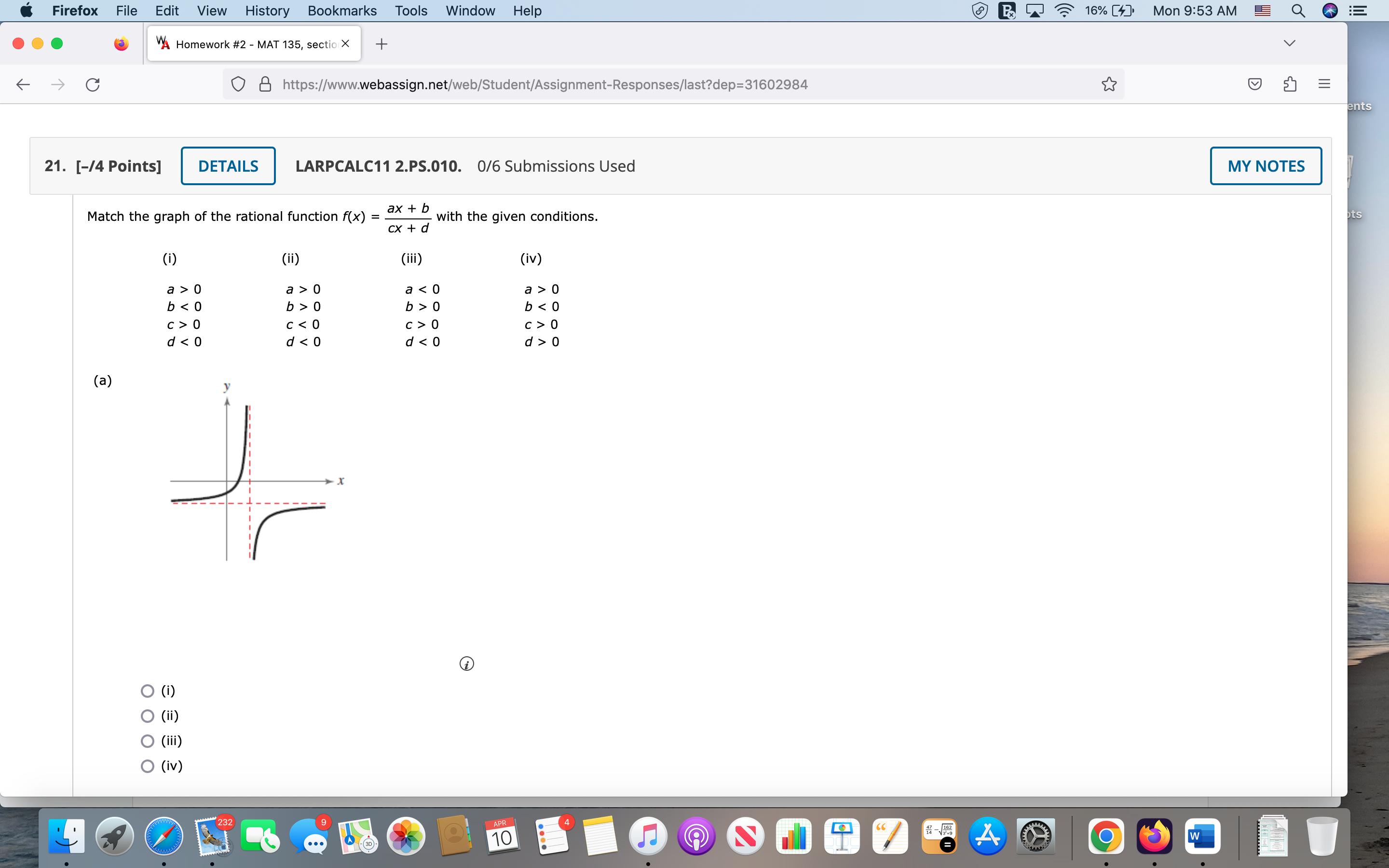 function f(x) = - ax + b with the given conditions. pts