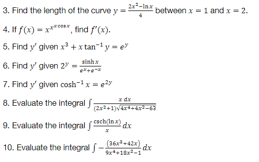  Answer the following problems about transcendental functions. Provide a complete solution.