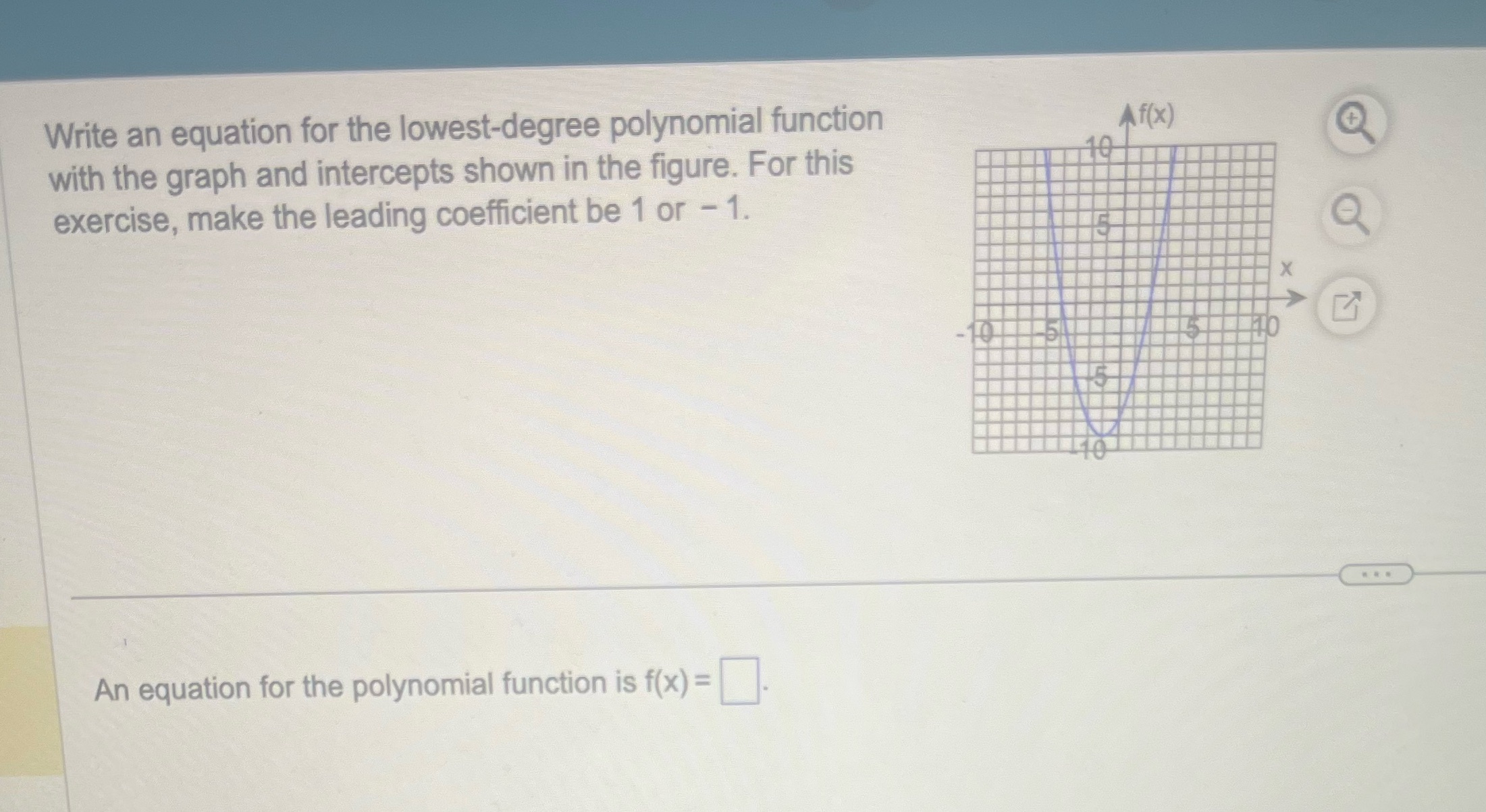  Write an equation for the lowest-degree polynomial function Af( x) +