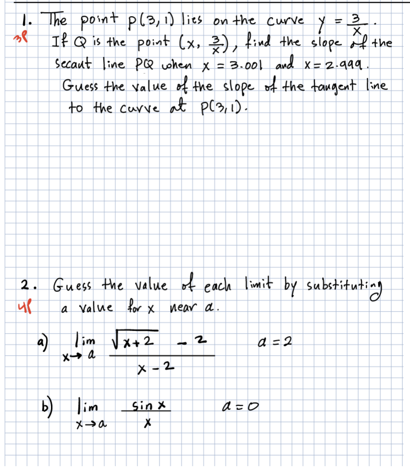 on the curve y = 3 It Q is the point (