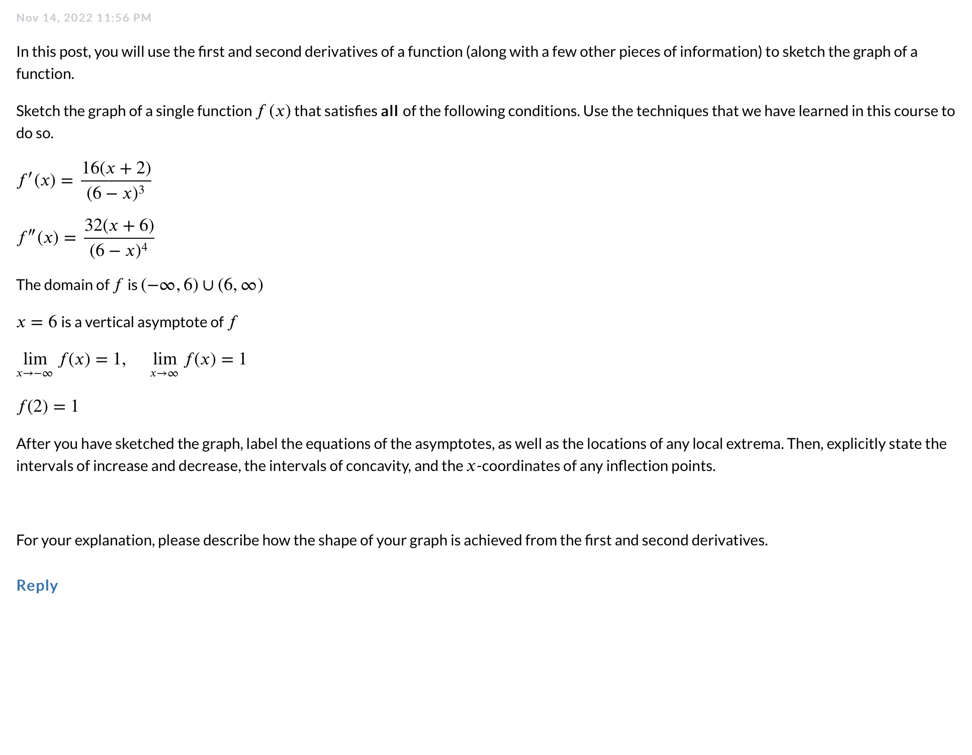 of a function (along with a few other pieces of information) to