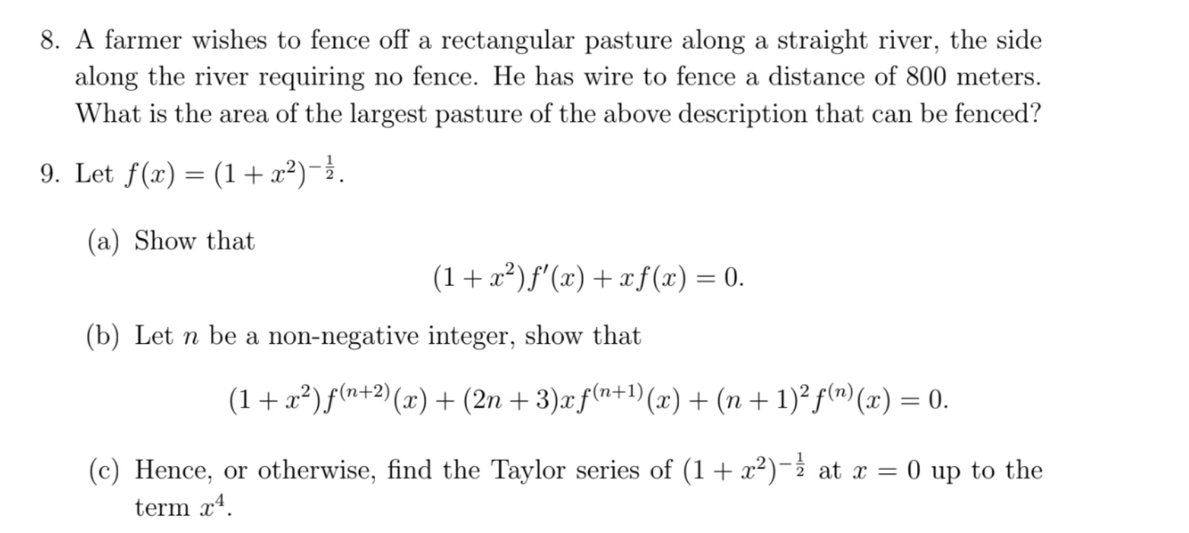 Could you please help me with these questions? 8. A farmer