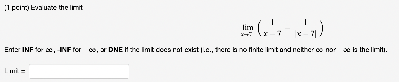 does not exist (i.e., there is no finite limit and neither 00