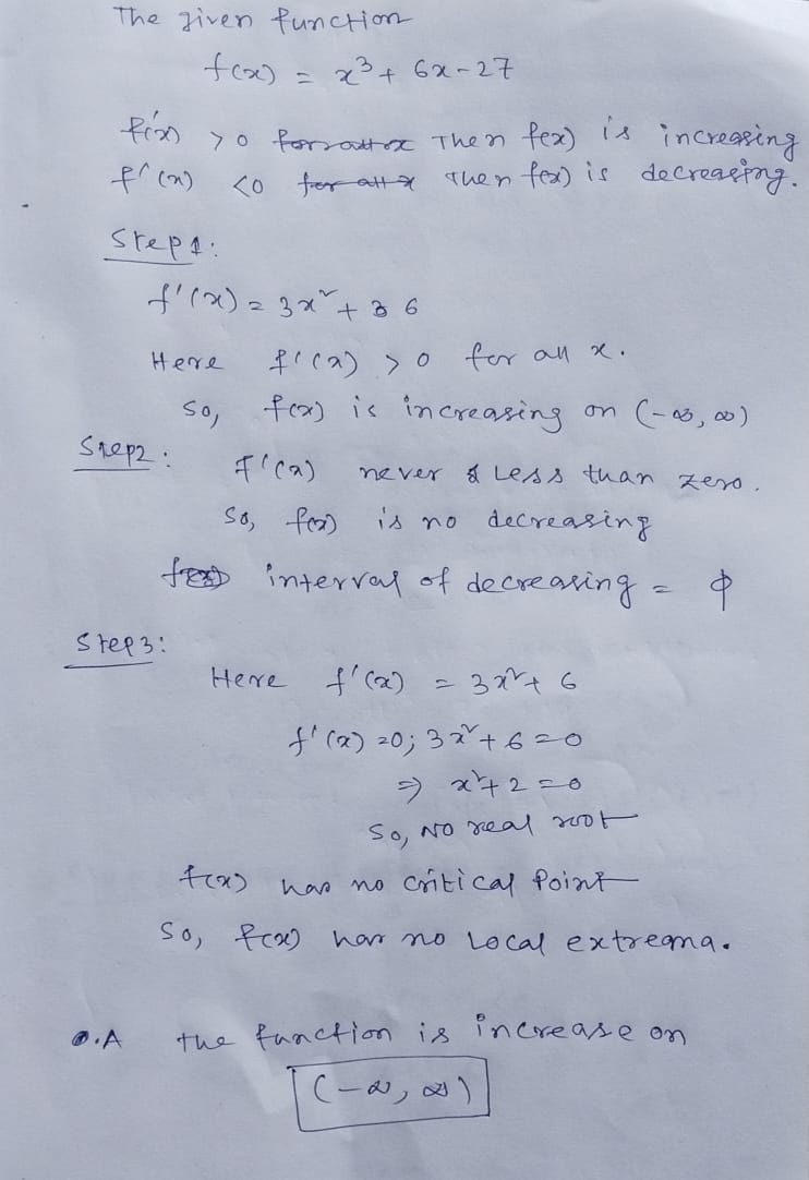 answer box to complete your choice. O A. The function is increasing