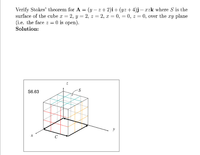  help in this Verify Stokes' theorem for A = (y -