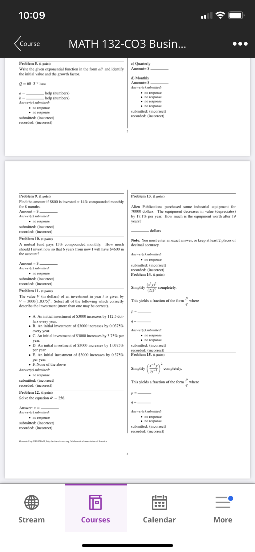 assignment can be For the function f(x) = ()", calculate the following