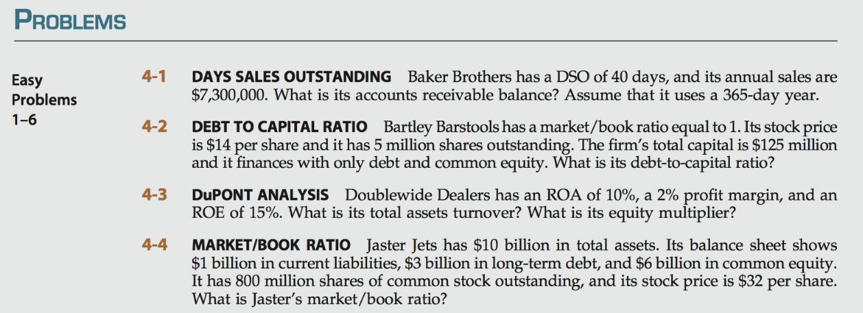 eleven ratios listed on page 131132, as well as a comparison of