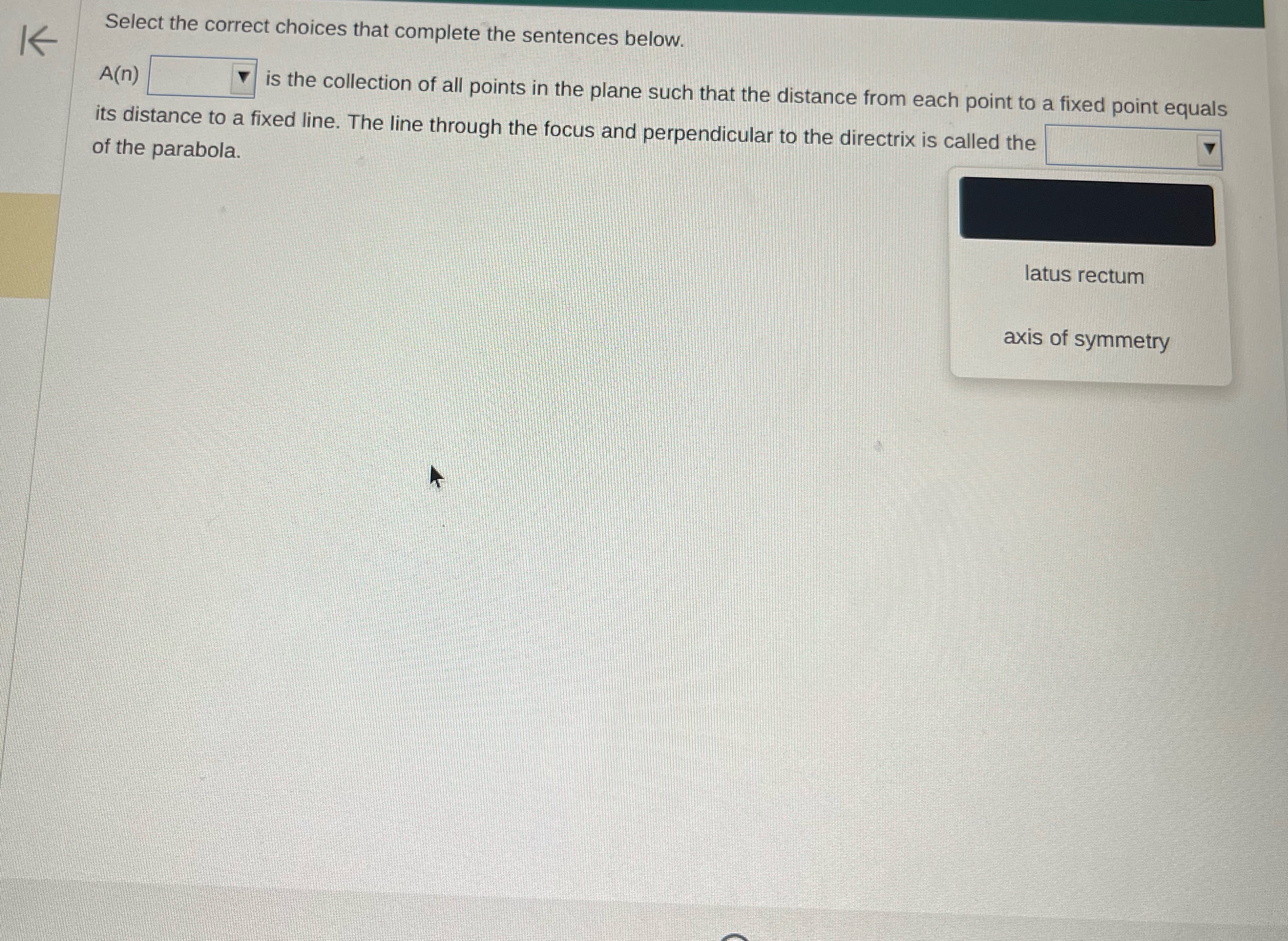 is the collection of all points in the plane such that the