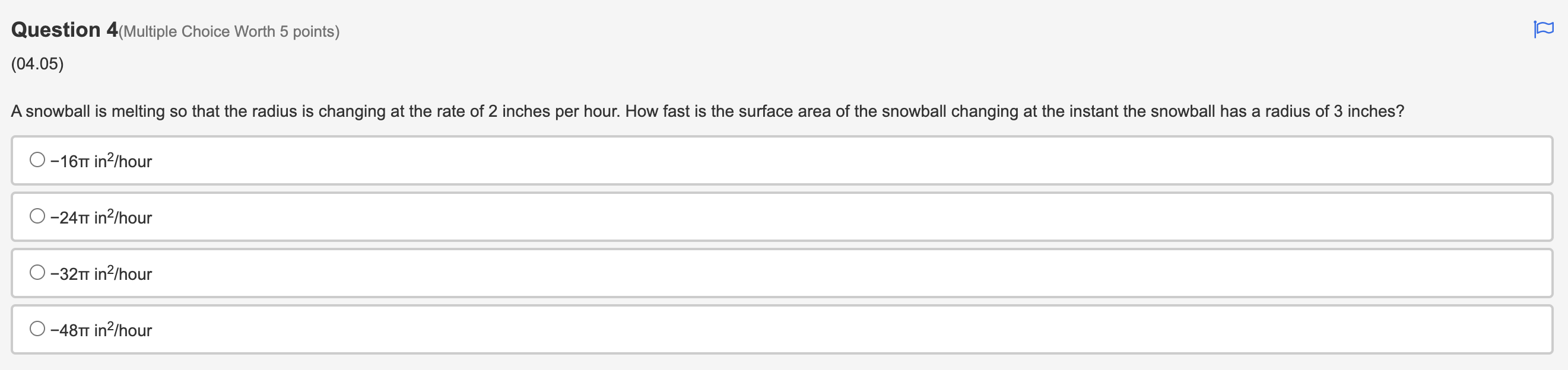 Choice Worth 5 points) (04.04) A particle moves along the x-axis with