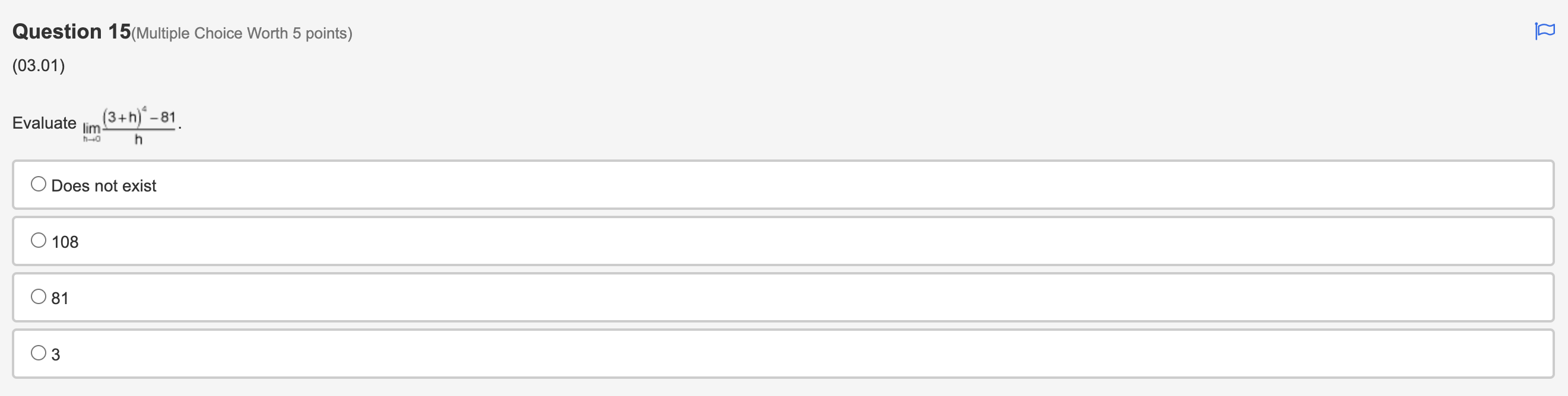 points) (02.01) Use your calculator and a table of values to find