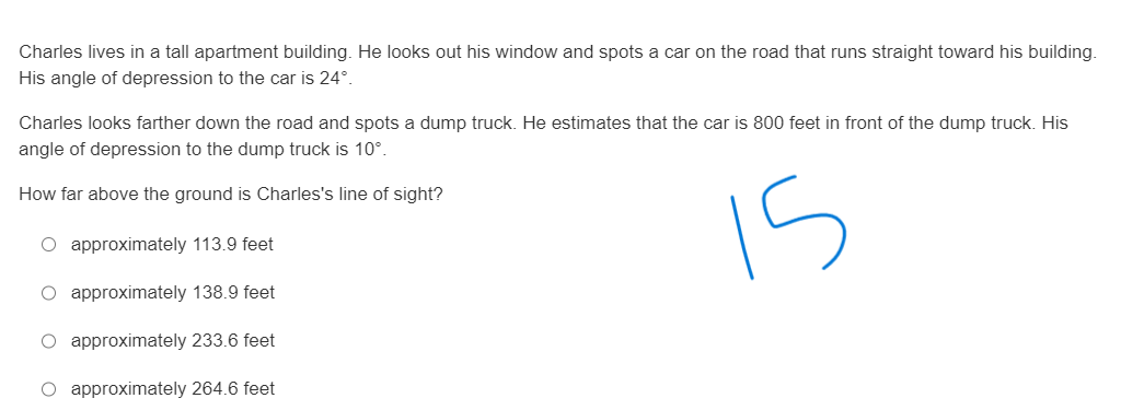 3.785 I ] approximately 5.640 In A CDE, CD = 10, DE