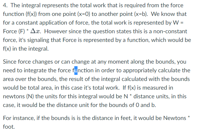 We know that for a constant application of force. the total work