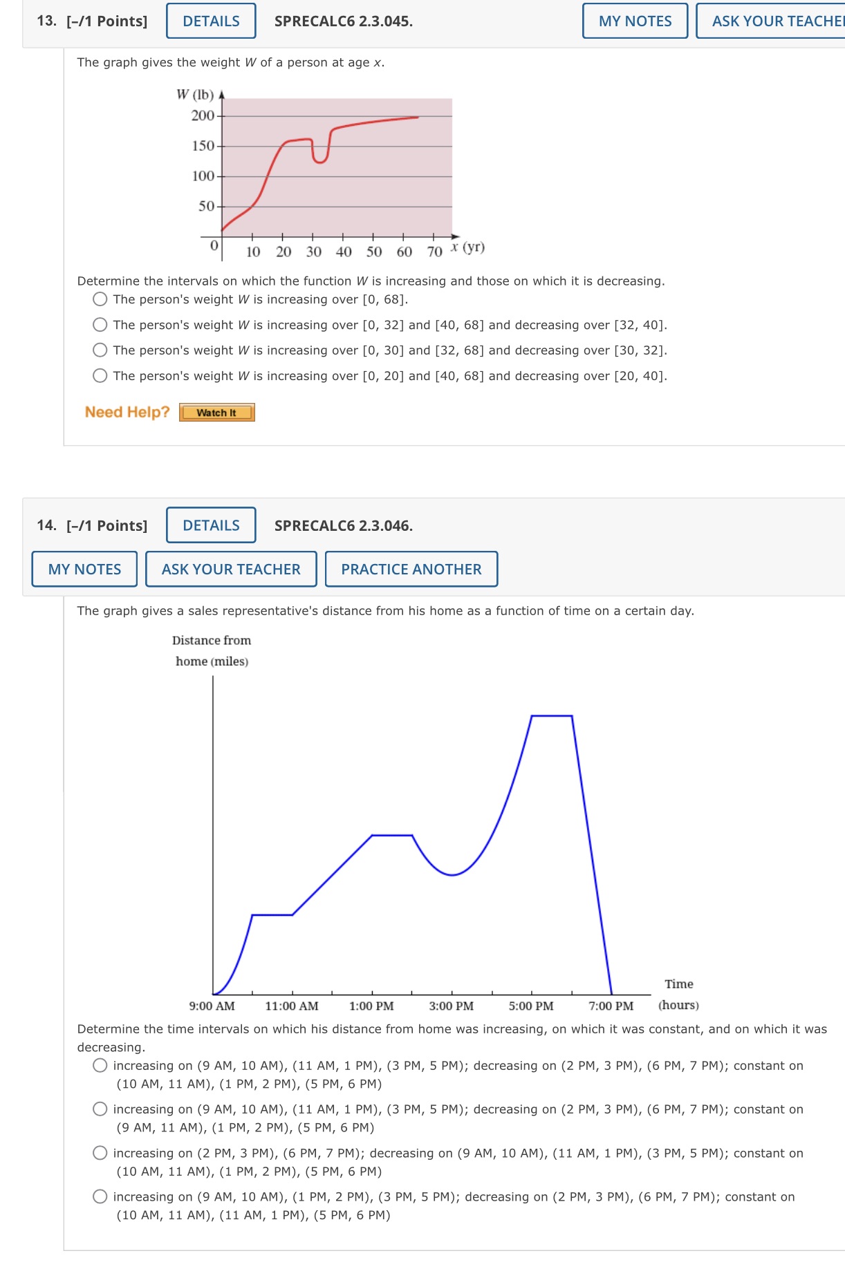  The two questions are down below. 13. [-I1 Points] DETAILS SPRECALC6
