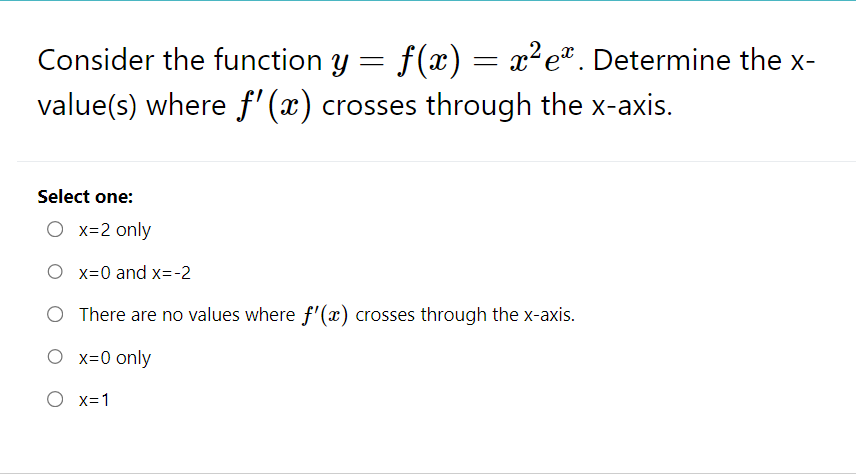 O x=2 only O x=0 and x=-2 O There are no values