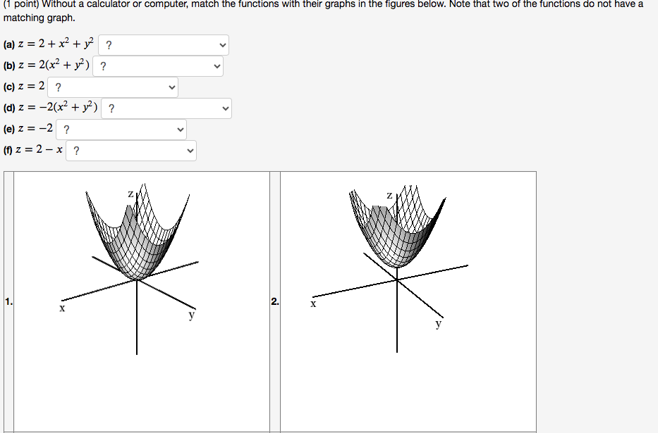 in the figures below. Note that two of the functions do not