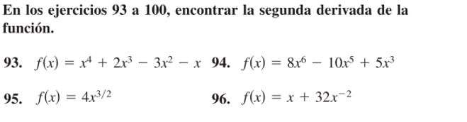 funci6n. 93. f(x) 95. f(x) = x4 + 2.r3 3x2 x 94.
