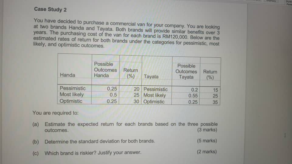 two brands Handa and Tayata. Both brands will provide similar benefits over