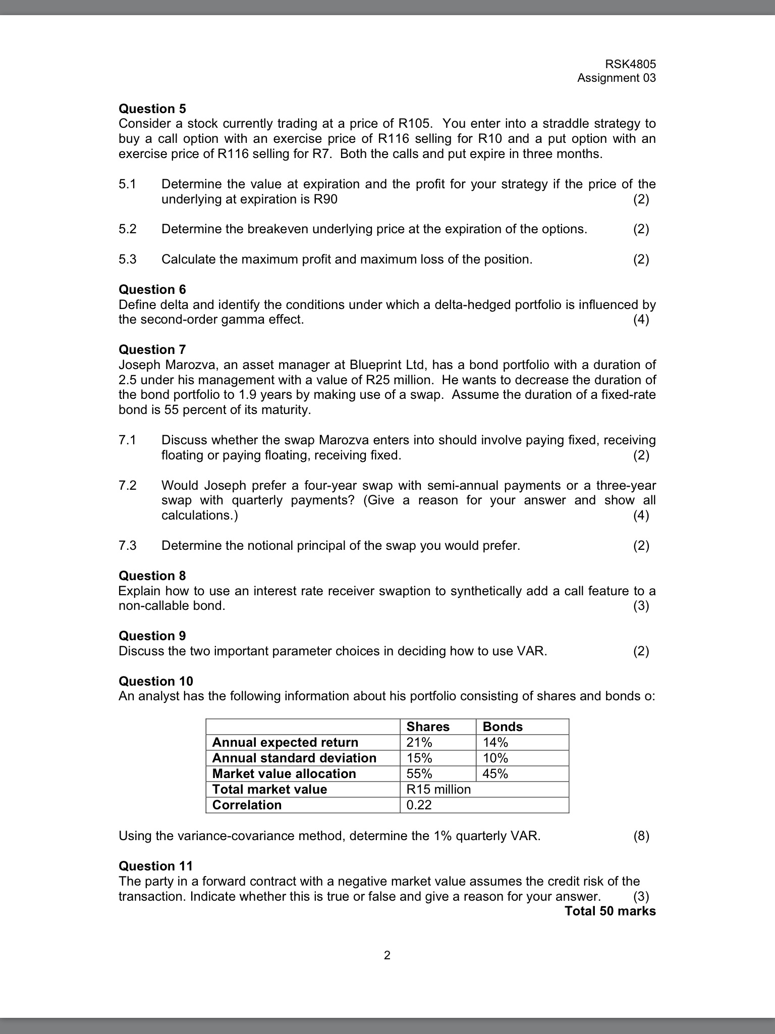 contributes 50% towards your year mark. Do not write down the question;