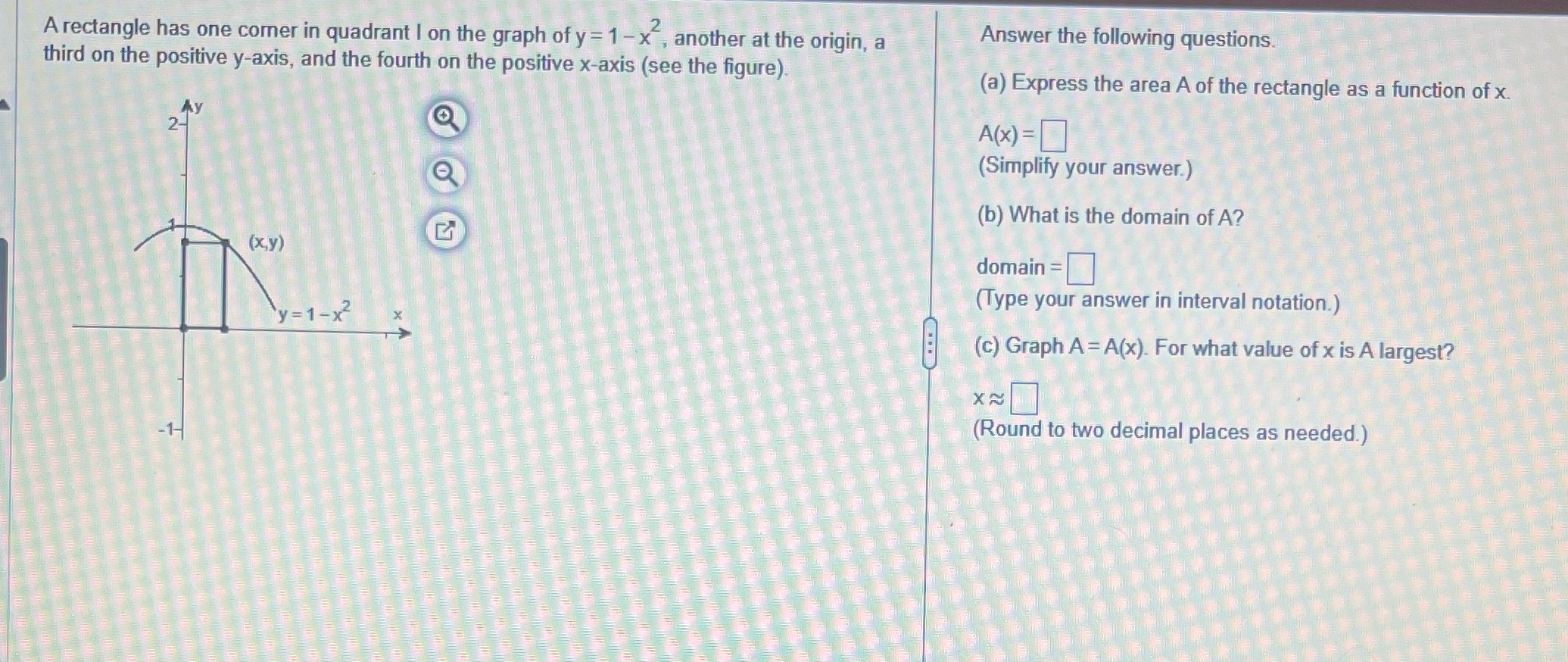 of y = 1-x , another at the origin, a Answer the