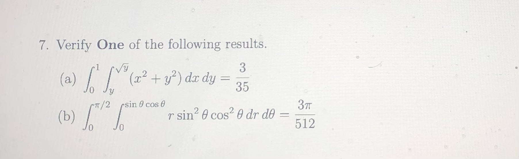 + y?) da dy = 35 -71 / 2 rsin 8 cos