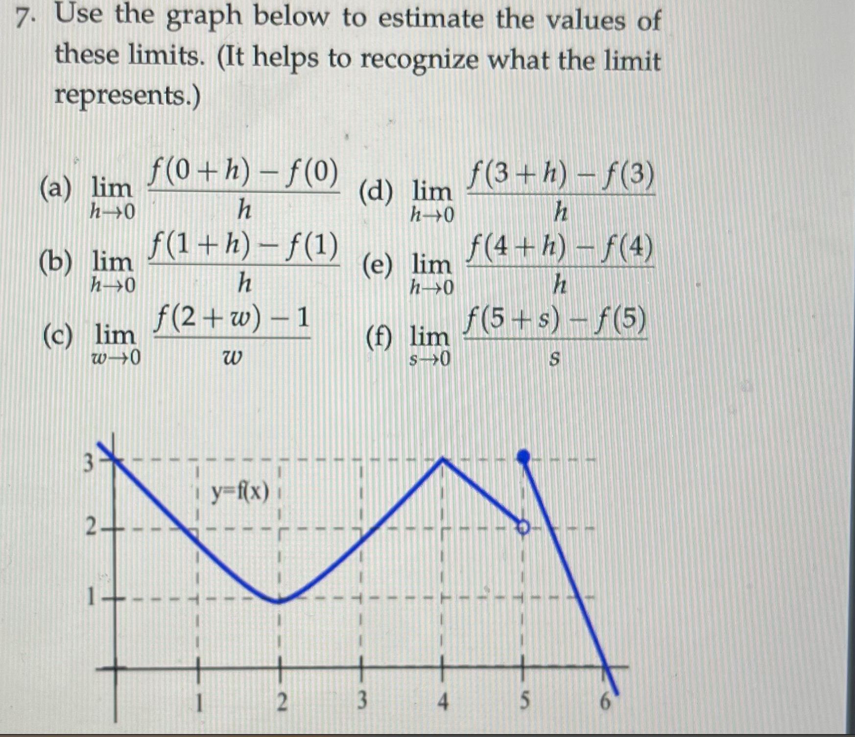 - f(3) h +0 h h-0 (b) lim f(1 + h) -