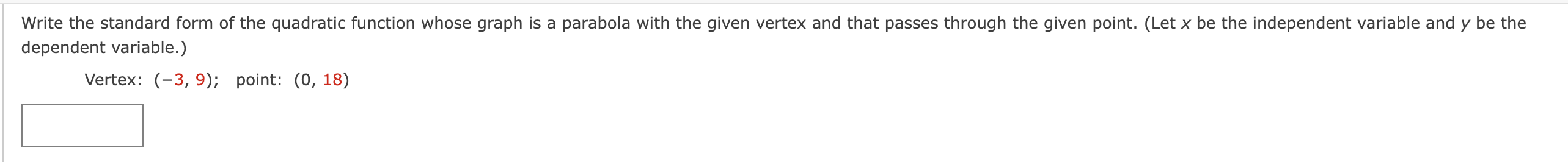 10 O -10 O -51 Identify the vertex, axis of symmetry, and