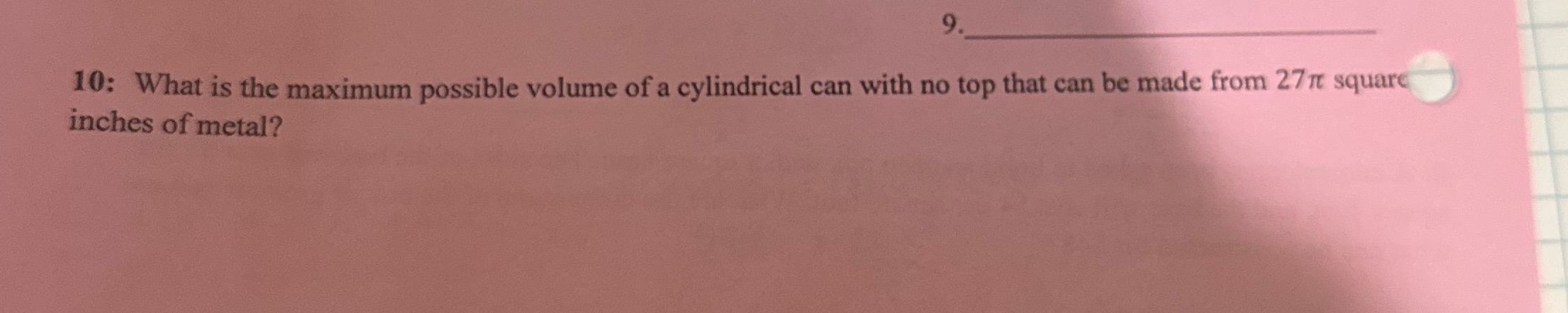of a cylindrical can with no top that can be made from