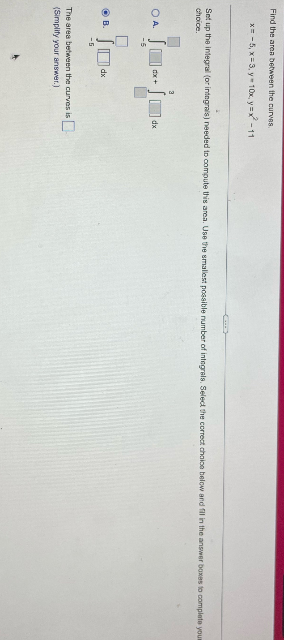  Can someone help me solve this problem Find the area between