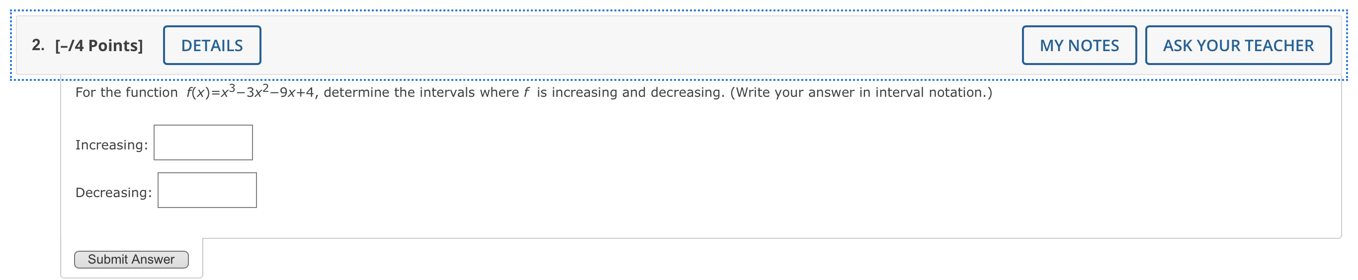 YOUR TEACHER Find the values a,b,c,d which make the quadratic function f(x)=ax3+bx2+cx+d