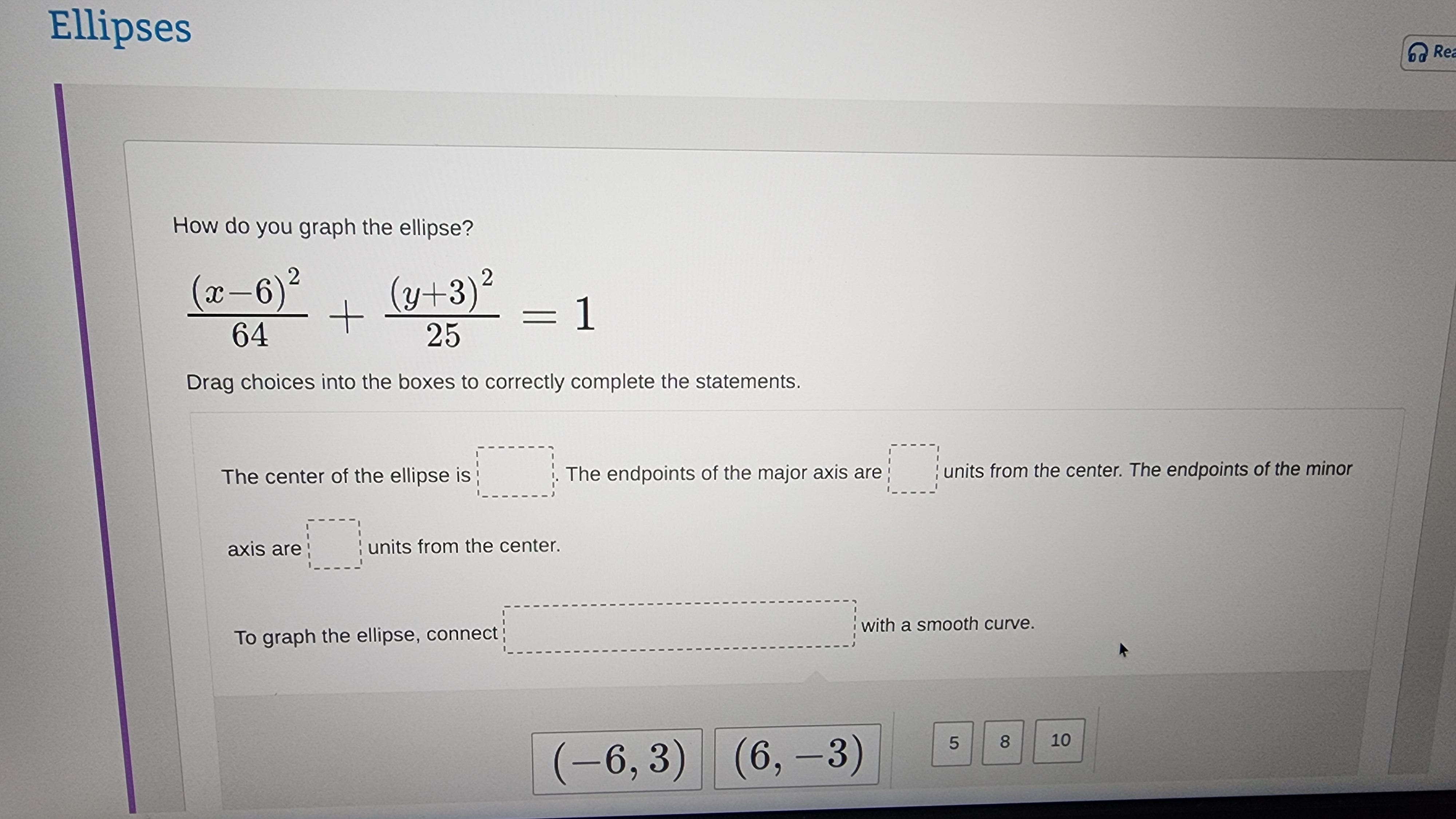 Ellipses 6a Re How do you graph the ellipse? ( 20