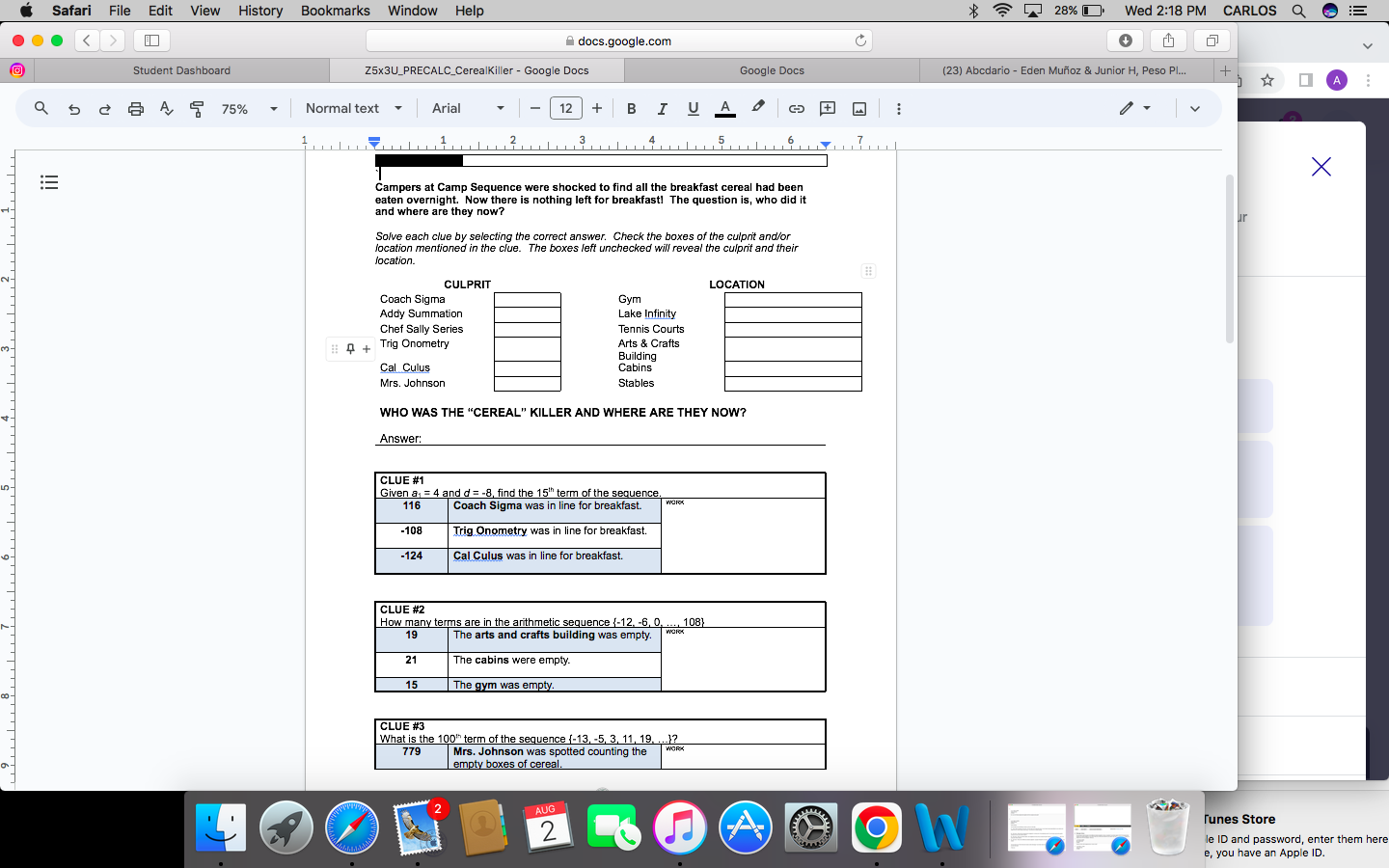 of cereal. 805 Trig Onometry was spotted counting the empty boxes of