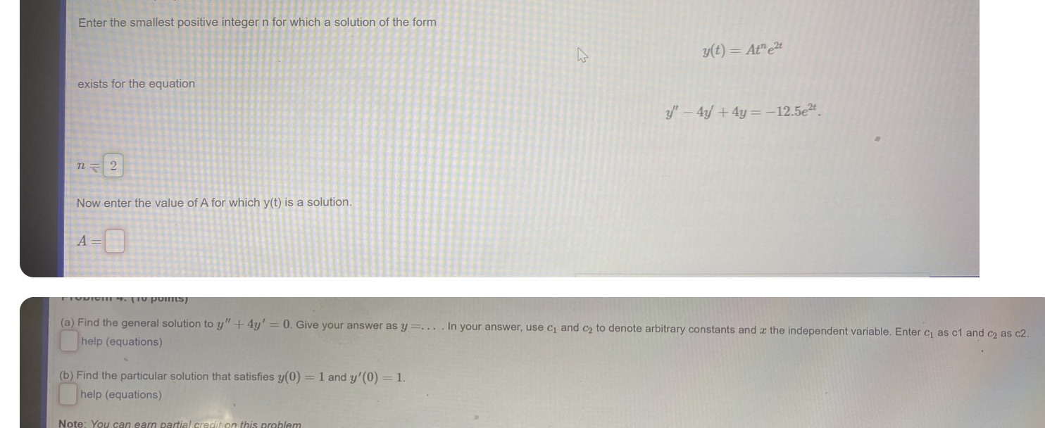 for which a solution of the form y(t) = Atest exists for